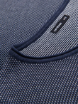 Men's knitted sweater with structured dots - navy blue V1 OM-SWSW-0118