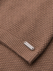 Men's fine-textured knit shirt - light brown V2 OM-TSCT-0244