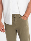 Men's tailored chino pants - olive V3 OM-PACP-0151