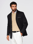 Men's knitted jacket with a fitted cut - black V5 OM-BLZB-0100