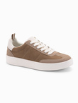 Oldschoolowe męskie sneakersy na grubej podeszwie – jasnobrązowe V1 OM-FOSL-0170