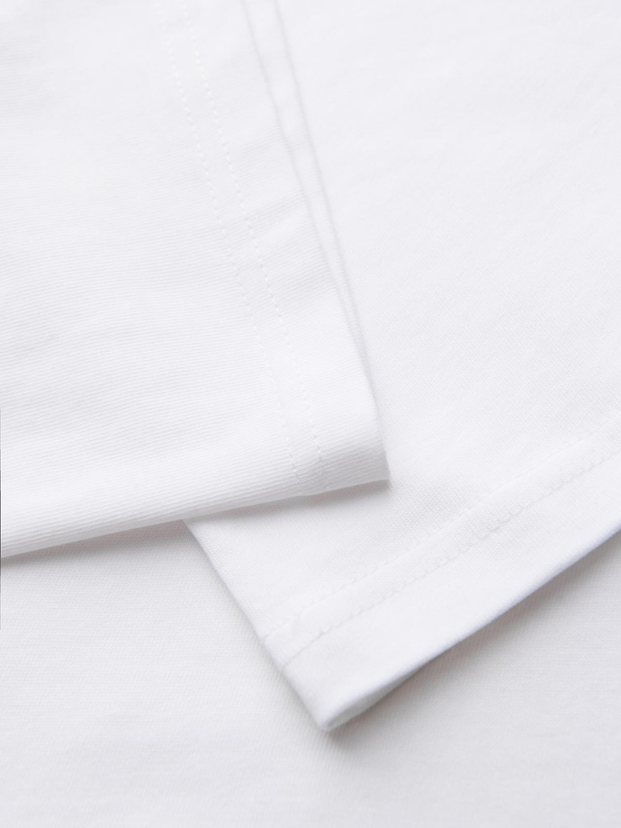 Men's cotton t-shirt with jewelry applique on chest - off white V2 OM-TSCT-0290