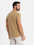 Printed cotton T-shirt with round neckline - dark olive V3 OM-TSFP-0225