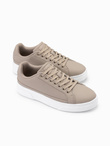 Męskie buty sneakersy z ekoskóry na grubej podeszwie – popielate V1 OM-FOSL-0166