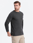 Men's longsleeve with "waffle" texture - graphite V5 OM-LSCL-0109