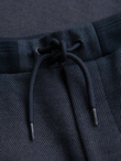 Casualowe męskie szorty SLIM FIT z dzianiny żakardowej – granatowe V1 OM-SRCS-0168