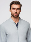 Men's quilted jacket with high zipped hood - black V1 OM-JAHP-0238