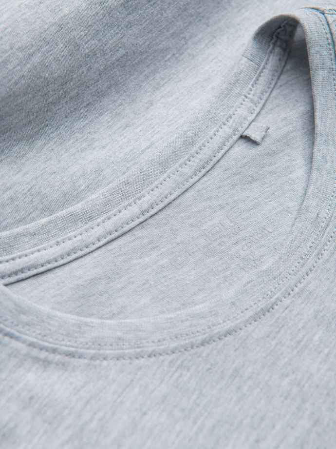 Men's classic cotton BASIC T-shirt - grey melange V5 OM-TSBS-0146 