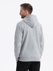 Men's unbuttoned hooded sweatshirt - grey melange V3 OM-SSZP-22FW-003