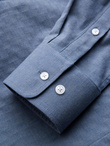 Men's SLIM FIT shirt in decorative fabric - blue V1 OM-SHCS-0175