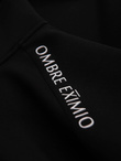 Men's sweatshirt with unbuttoned high collar and contrasting print - black V1 OM-SSZP-0211
