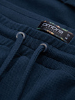 Men's knit shorts with elastic waistband - navy blue V1 OM-SRCS-0107