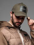 Men's baseball cap with visor and large patch - khaki V2 OM-ACCS-0101