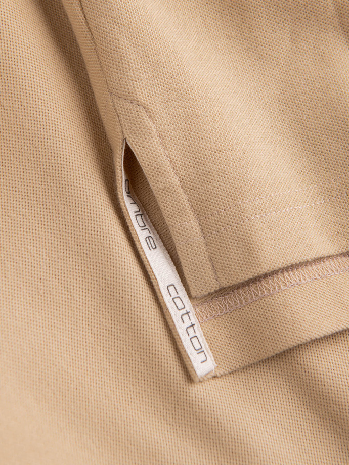 Men's classic cotton polo shirt - beige S1374