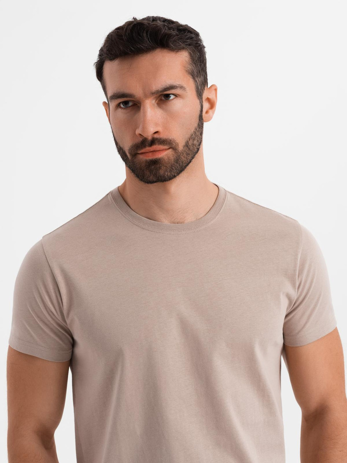 Classic BASIC men's cotton T-shirt - sand V11 OM-TSBS-0236