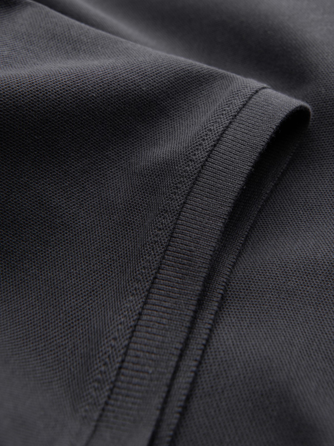 BASIC men's single color pique knit polo shirt - graphite V3 OM-POBS-0100
