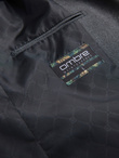 Elegant men's blazer with decorative buttons on cuffs - graphite V1 OM-BLZB-0114