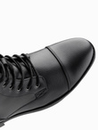 Męskie buty z ekoskóry z ocieplaną wysoką cholewką – czarne V1 OM-FOBO-0172 (BLACK)