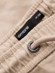 Men's cotton cargo shorts with elastic waistband - beige V3 OM-SRCG-0190