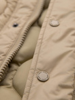 Men's quilted jacket in shirt cut - beige V1 OM-JALP-0215