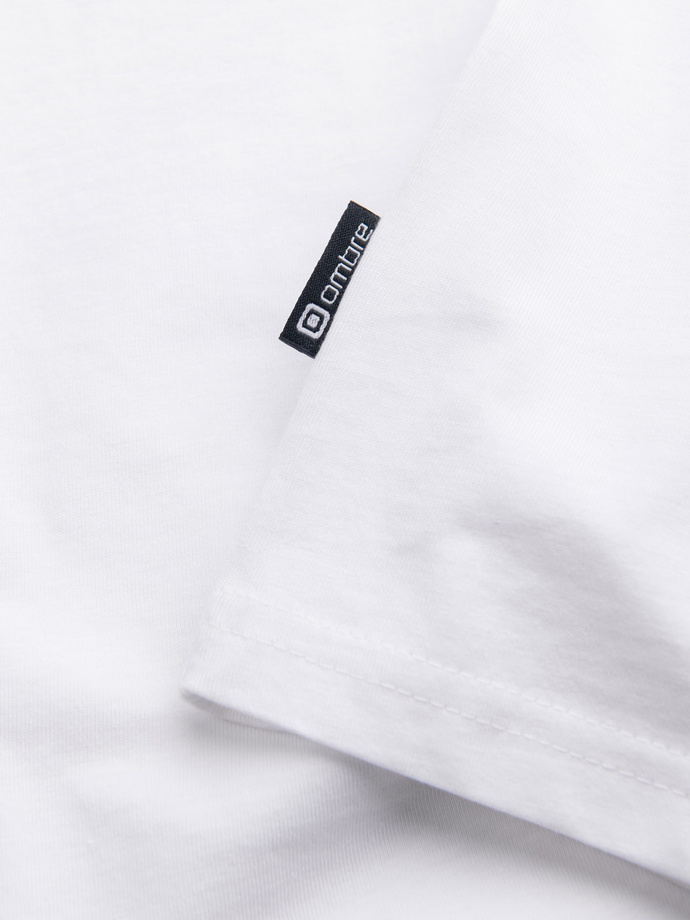 Men's unprinted longsleeve with a crew neckline - white V3 OM-LSBL-0108