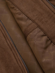 Men's imitation suede bomber jacket - brown V1 OM-JAFL-0232