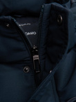 Men's quilted jacket with high zipped hood - black V1 OM-JAHP-0238