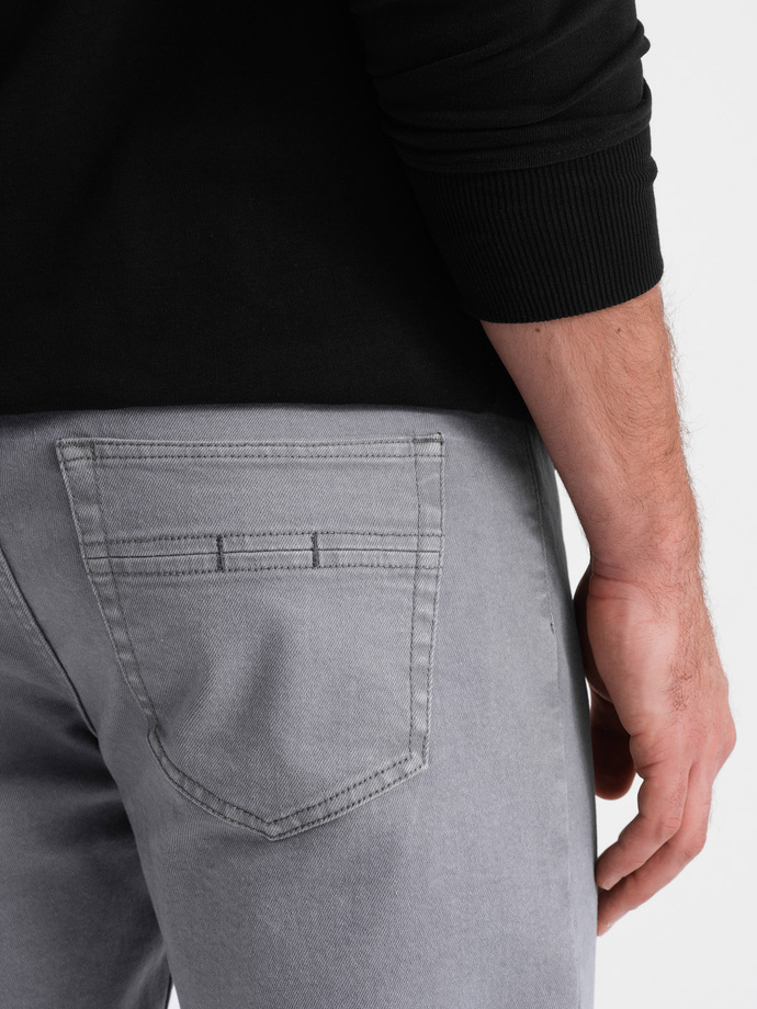 Spodnie męskie jeansowe bez przetarć SLIM FIT - szare V1 OM-PADP-0148
