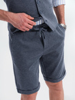 Men's elegant set suit vest + shorts - navy blue V1 Z112