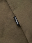 Men's BASIC classic cotton T-shirt with a serape neckline - dark olive V6 OM-TSBS-0237