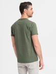 Men's full print knit shirt - olive V2 OM-TSFP-0250
