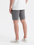 Fitted men's printed short sweat shorts - grey V3 OM-SRSK-0138