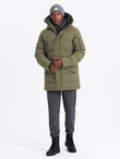 Outdoor long men's parka jacket - olive V4 OM-JALJ-0201