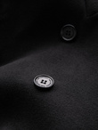 Men's coat with high collar and asymmetrical fastening - black V2 OM-COWC-0120