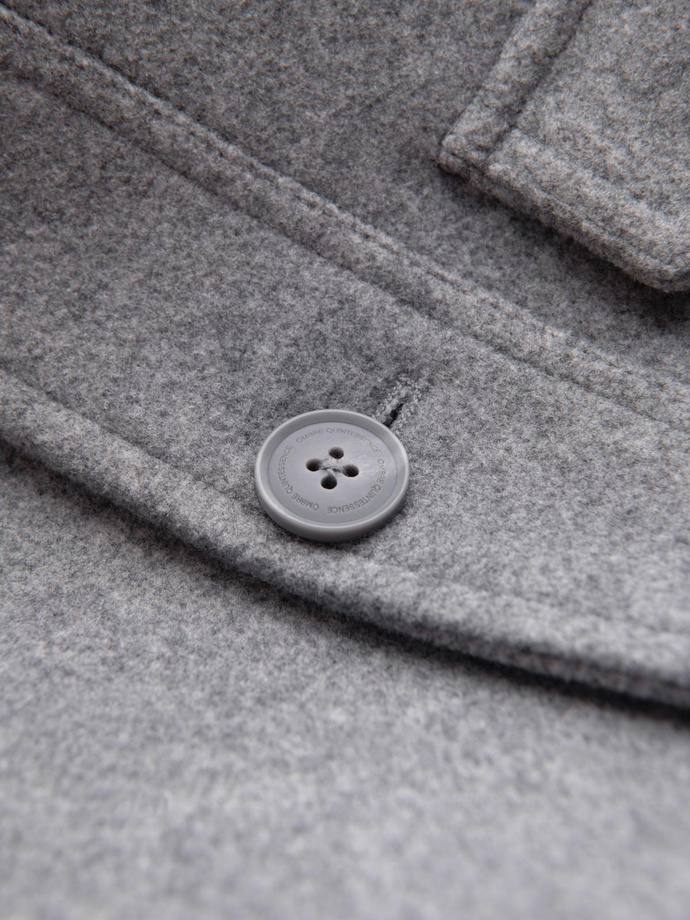 Men's lightweight fleece jacket with viscose - gray V2 OM-JANP-0199