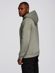 Unbuttoned men's sweatshirt with stand-up collar and hood - black V1 OM-SSZP-0216