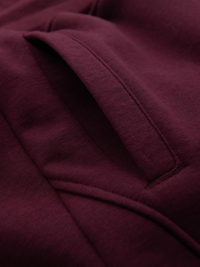 Męskie dresowe spodnie bawełniane joggery BASIC – bordowe V3 OM-PABS-0174