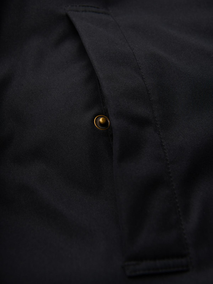 Men's quilted jacket with jacket cut - black V3 OM-JALP-0188