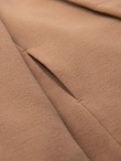 Men's coat with asymmetrical fastening and high collar - light brown V4 OM-COWC-0141