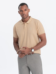 Men's classic cotton polo shirt - beige S1374