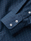 Bawełniana koszula męska we wzory SLIM FIT - niebieska V4 OM-SHCS-0151