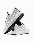 Buty męskie wsuwane sneakersy z siateczki - białe V7 OM-FOKS-0117