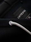 Unbuttoned men's sweatshirt with stand-up collar and hood - black V1 OM-SSZP-0216