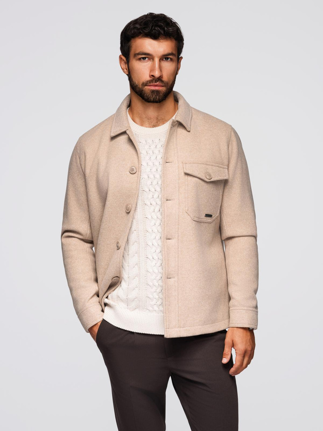 Men's shirt jacket - beige V1 OM-JANP-0291