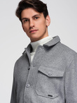Men's lightweight fleece jacket with viscose - gray V2 OM-JANP-0199