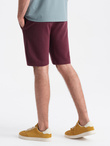 Men's pre-knee BASIC sweat shorts - maroon V3 OM-SRBS-0149