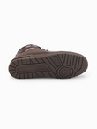 Buty męskie wysokie sneakersy z połyskującymi elementami – ciemnobrązowe V3 OM-FOSH-0178