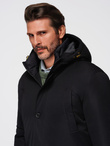 Men's quilted jacket with jacket cut - black V3 OM-JALP-0188