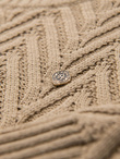 Knitted monochrome men's viscose cardigan - navy blue V1 OM-SWCD-0126
