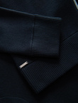 Men's smooth zip sweater - navy blue V1 OM-SWZS-0146
